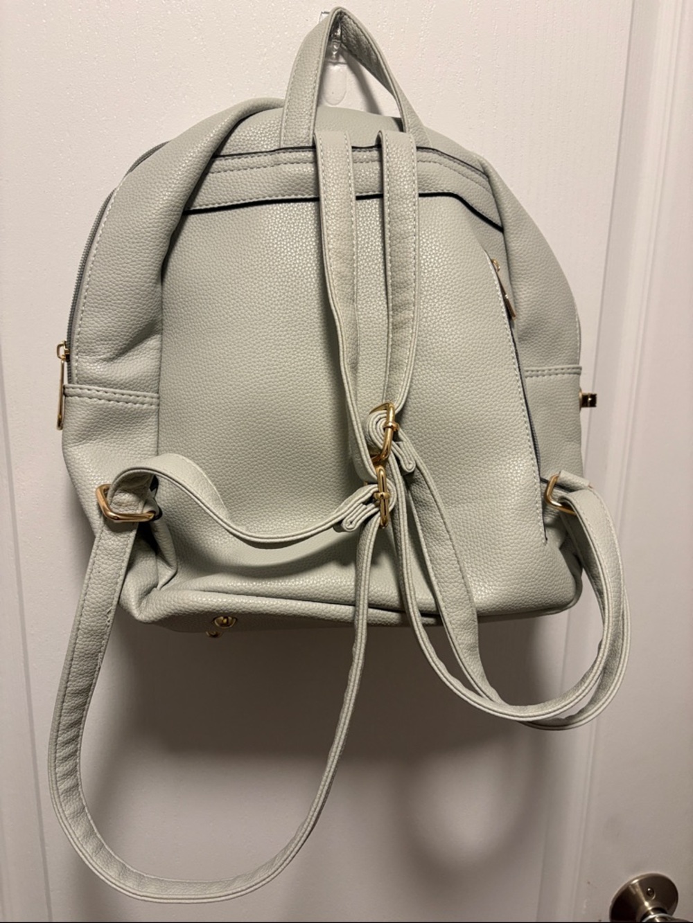 Montana West Light Cream Mini Backpack with Tassel and Gold Hardware - Picture 3 of 3